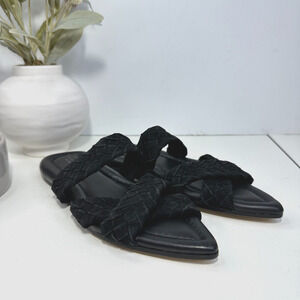 New Rag & Bone Lewis Braided Sandal Suede Pointed-Toe Black Women 36.5/6 NWOB